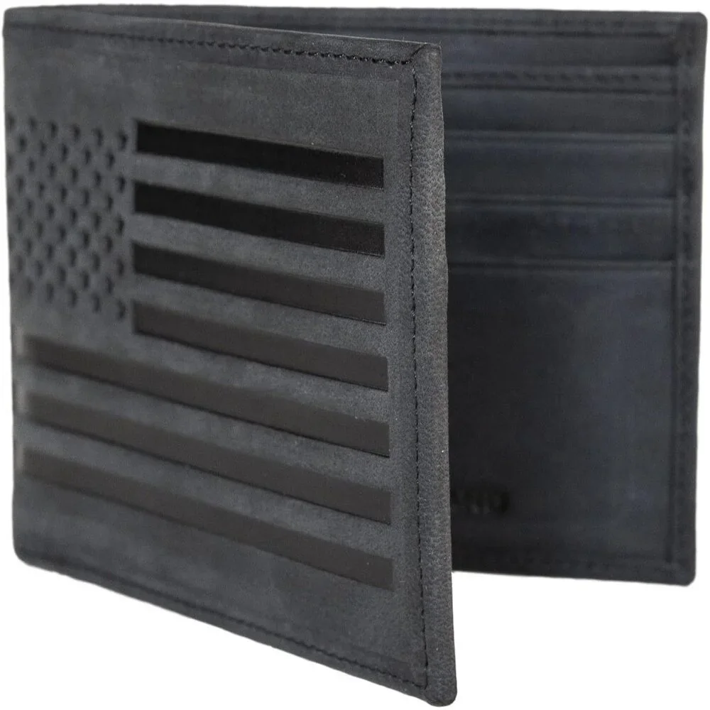 Men's Embossed Bifold Wallet (Available in Cotton Canvas Or Leather)